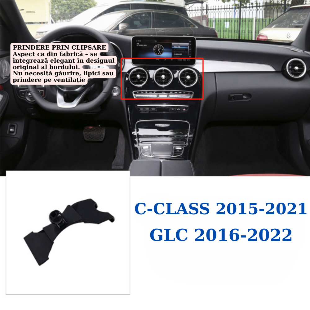 Suport telefon Smart cu prindere dedicata OEM pentru Mercedes C Class / GLC 2015-2022