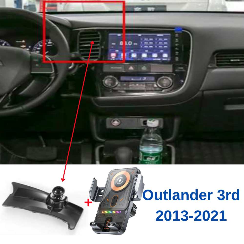 Smart phone holder with dedicated OEM grip for Mitsubishi Outlander 3rd 2013-2021