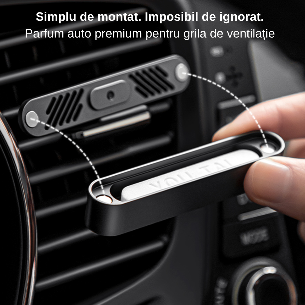 Parfum Auto Lux Grila Ventilatie, Carcasa Aliaj Aluminiu, 5ml, Cutie Cadou.
