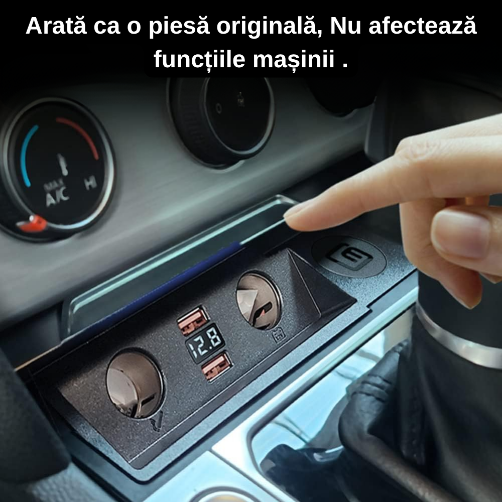 Încărcător Auto dedicat cu USB Fast Charging pentru Volkswagen Passat B8 2014-2019  — Plug & Play în loc de Scrumieră | QC3.0 + Type-C PD2.0/3.0
