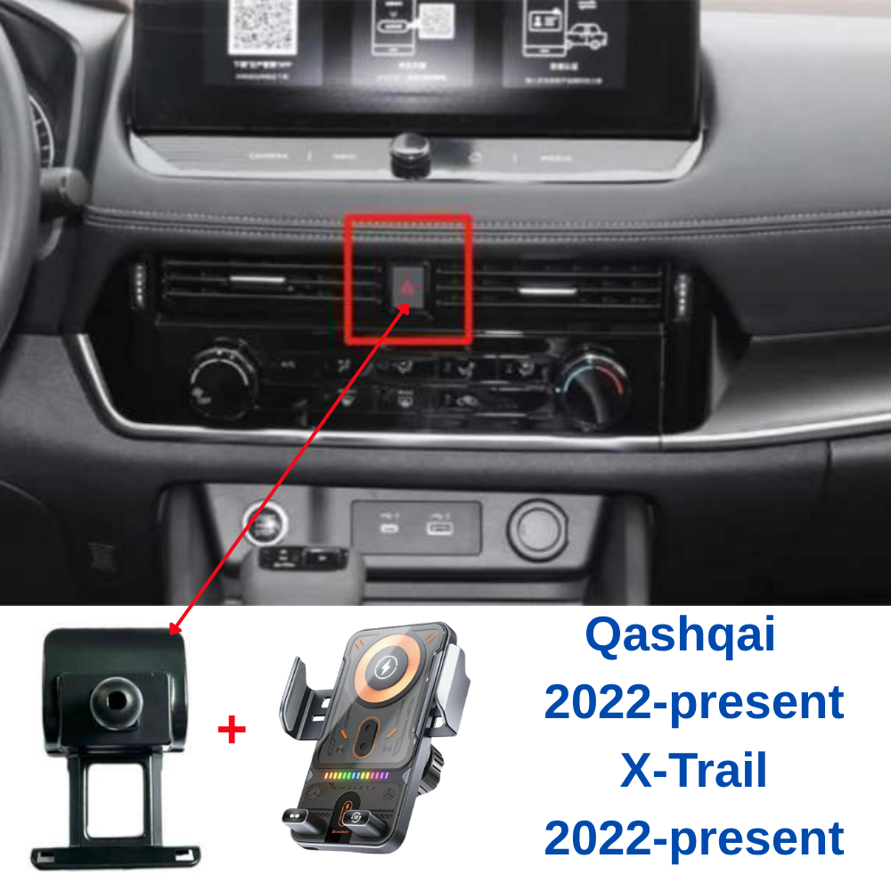 Smart phone holder with dedicated OEM grip for NISSAN Qashqai 3rd 22-present / X-Trail 4th 22-present