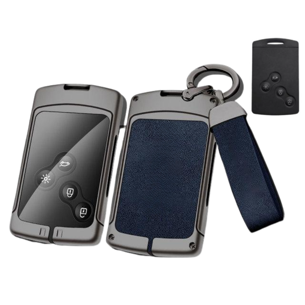 Husa cheie auto premium dedicata Renault/Dacia 2008 + din aliaj si piele naturala – set complet, protecție elegantă & cutie cadou