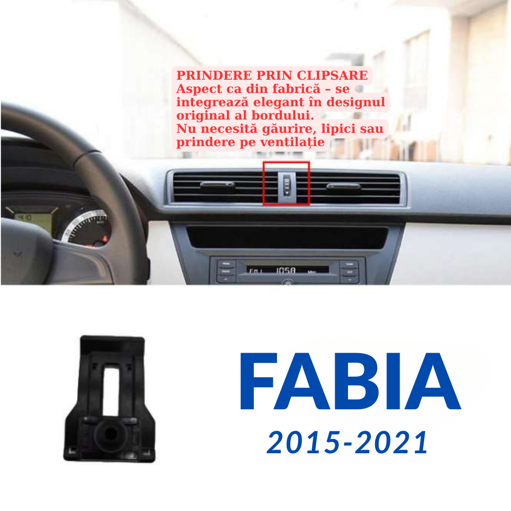 Suport telefon Smart cu prindere dedicata OEM pentru Skoda Fabia 2015-2021