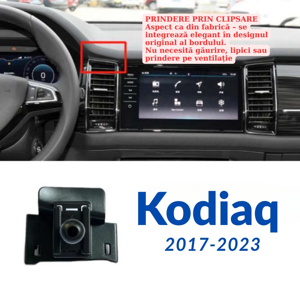 Smart phone holder with dedicated OEM grip for Skoda Kodiac 2017-2023