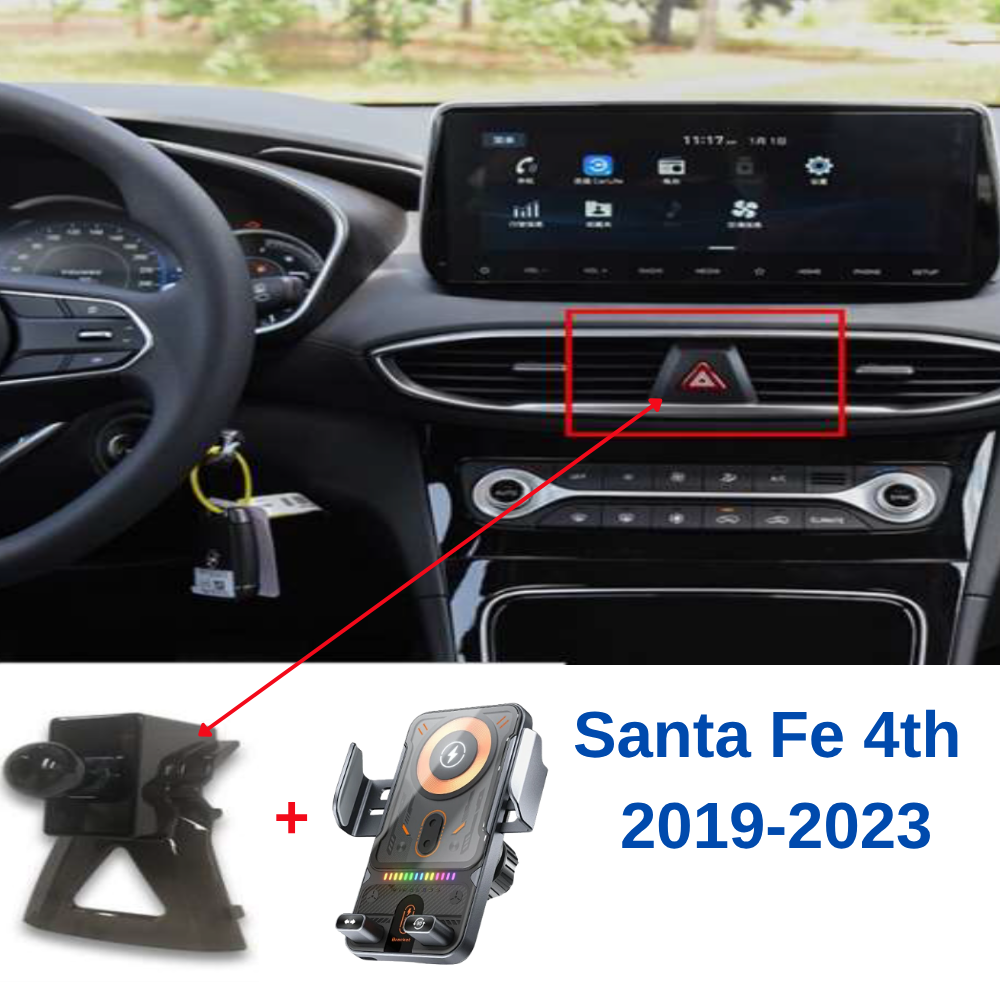 Suport telefon Smart cu prindere dedicata OEM pentru HYUNDAI Santa Fe 4th 2019-2023