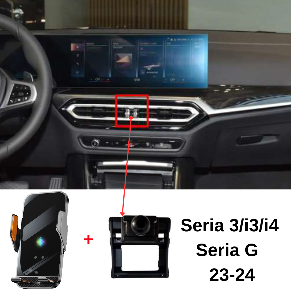 Suport telefon Smart cu prindere dedicata OEM pentru BMW Seria 3/4/i3/i4 2023-2024