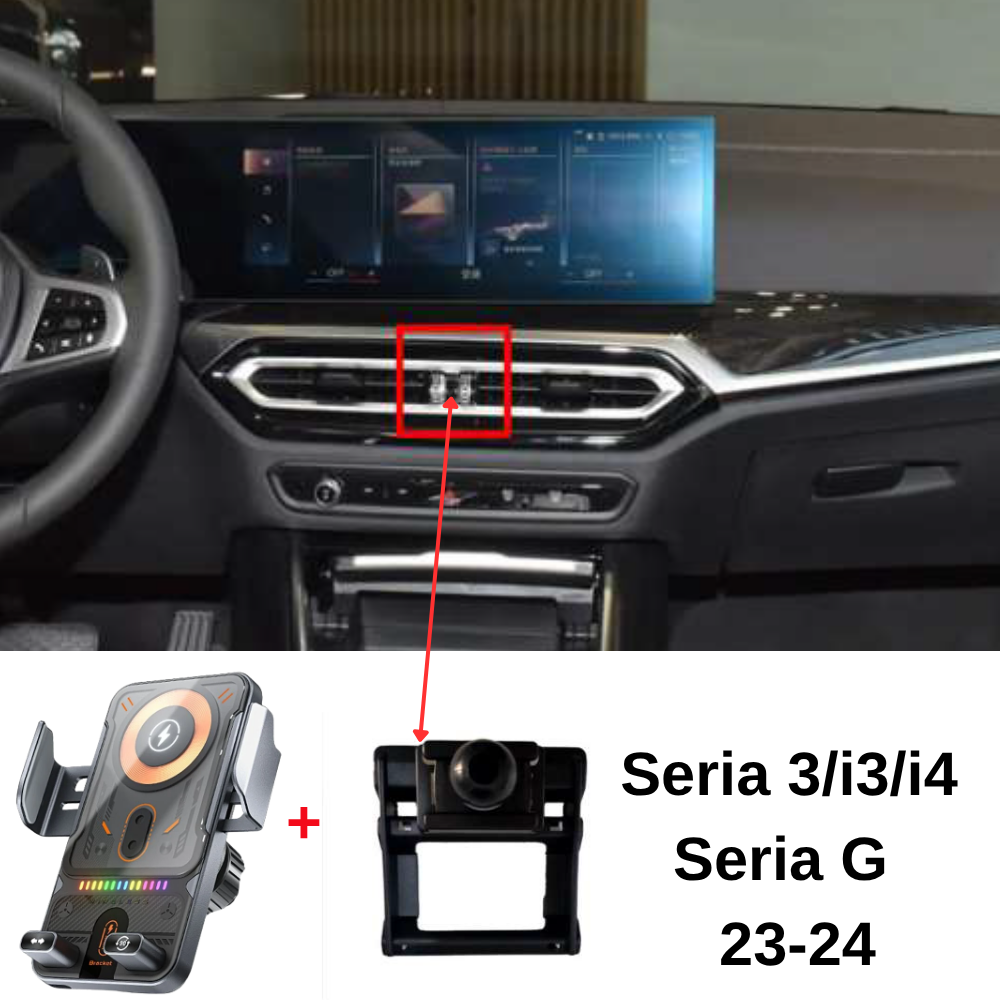 Suport telefon Smart cu prindere dedicata OEM pentru BMW Seria 3/4/i3/i4 2023-2024