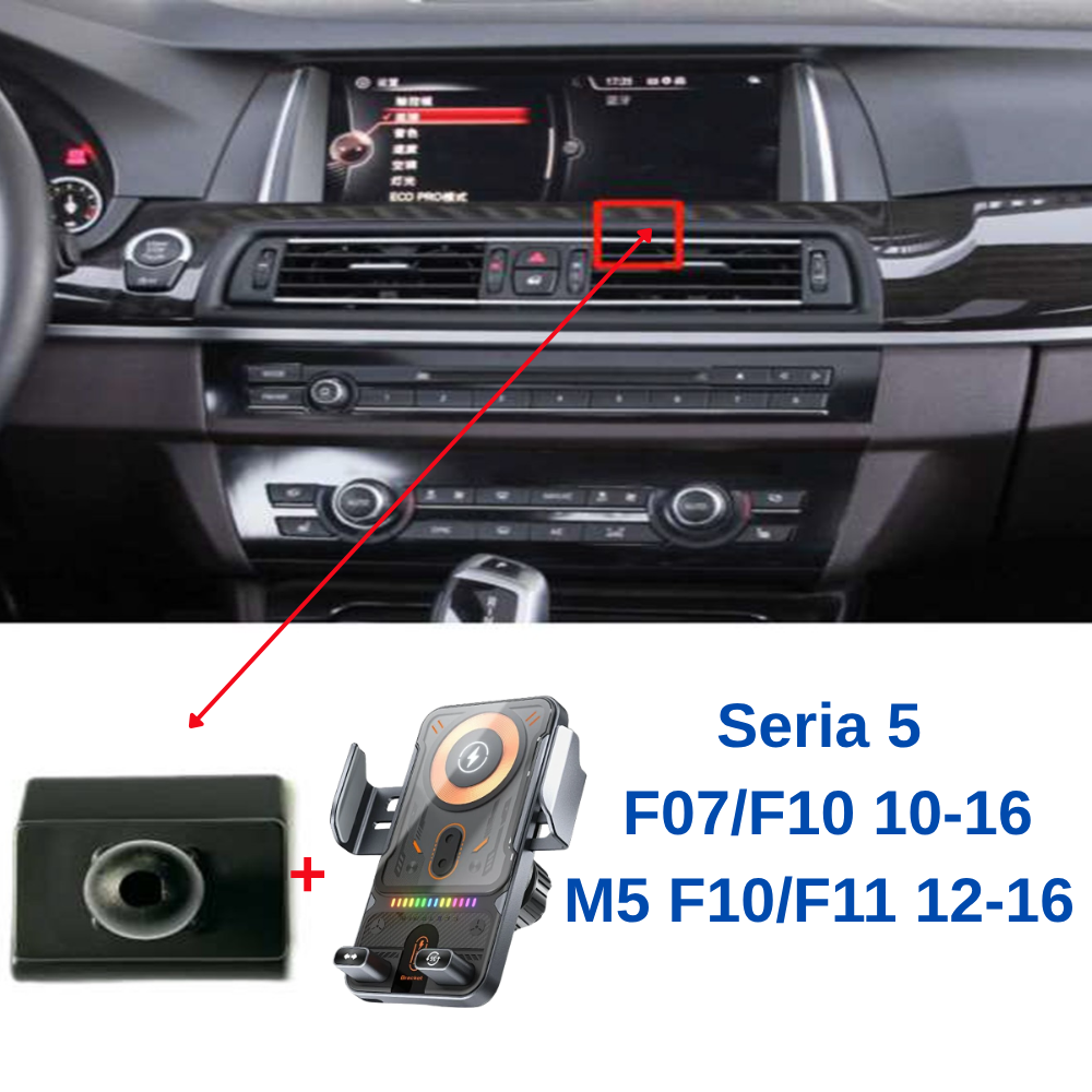 Suport telefon Smart cu prindere dedicata OEM pentru BMW Seria 5-Srs F07/F10 2010-2016