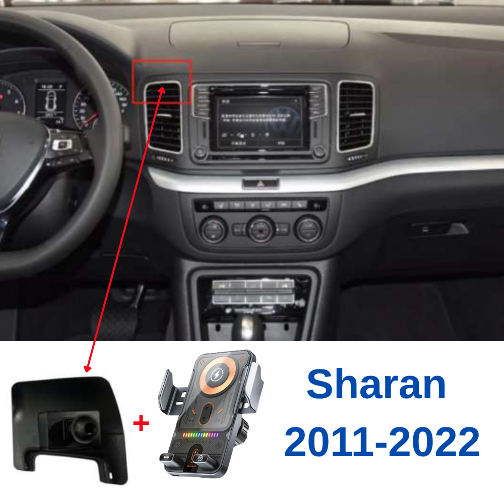 Smart phone holder with dedicated OEM mount for VOLKSWAGEN Sharan 2nd 2011-2022