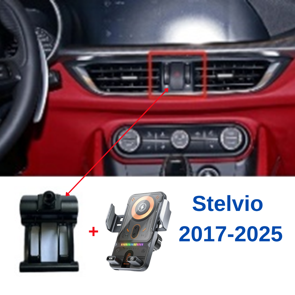 Smart phone holder with dedicated OEM grip for ALFA ROMEO Stelvio 2017-2025