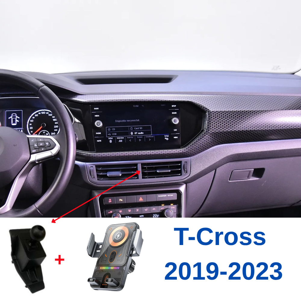 Suport telefon Smart cu prindere dedicata OEM pentru VOLKSWAGEN T-Cross 2019-2023