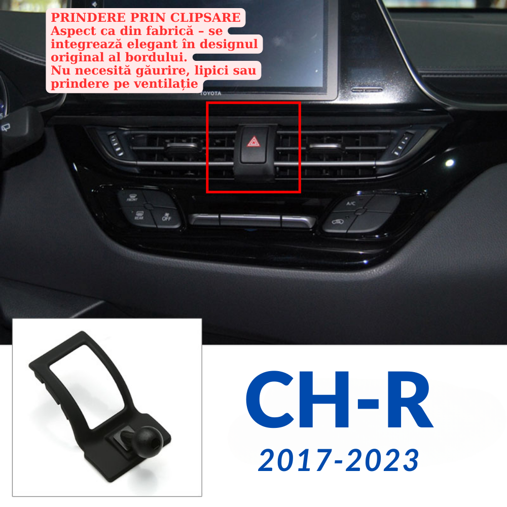 Suport telefon Smart cu prindere dedicata OEM pentru Toyota CH-R 2017-2023