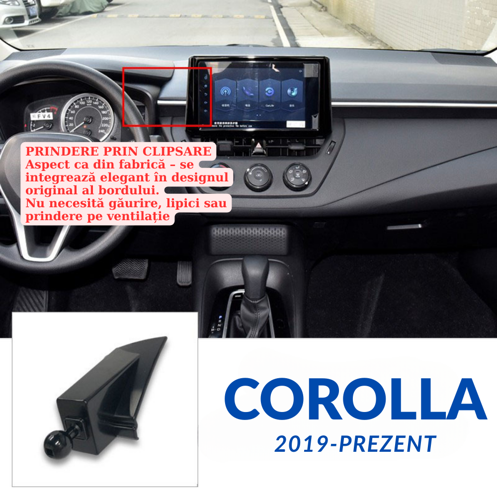 Suport telefon Smart cu prindere dedicata OEM pentru Toyota Corolla/Corolla Cross 2019-PREZENT