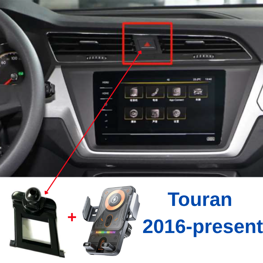 Smart phone holder with dedicated OEM grip for VOLKSWAGEN Touran 2nd 2016-present