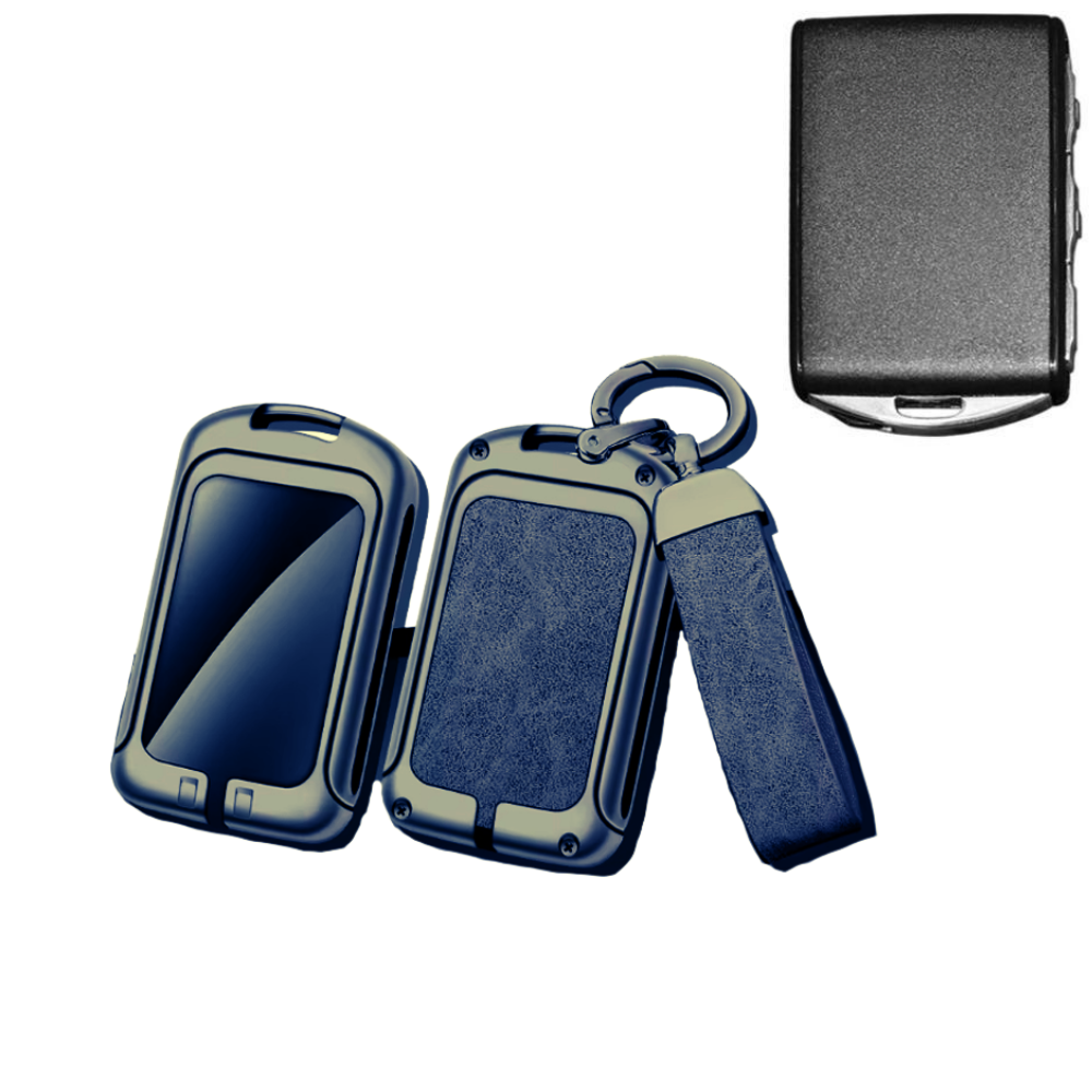 Husa cheie auto premium dedicata Volvo XC90, XC60, XC40, S60, S90, V90, V60 din aliaj si piele naturala – set complet, protecție elegantă & cutie cadou