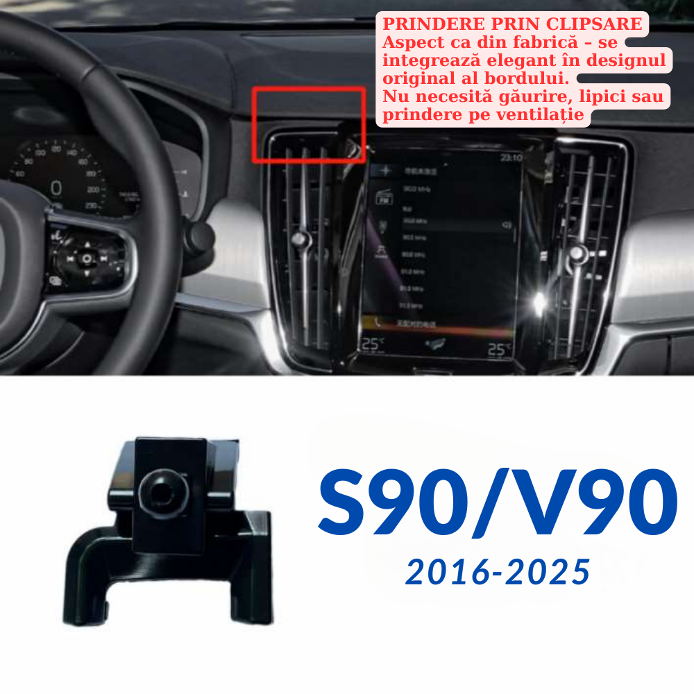 Suport telefon Smart cu prindere dedicata OEM pentru Volvo S90/V90 2016-2025