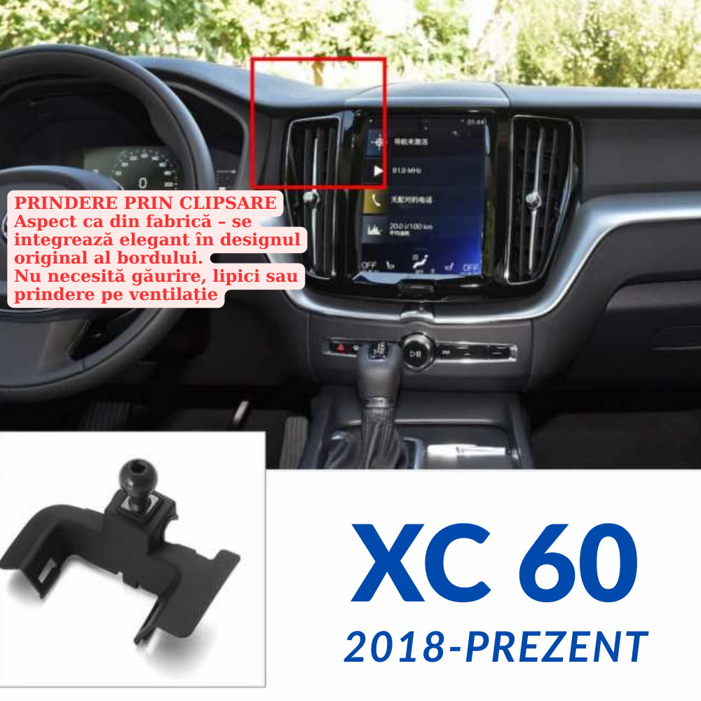 Smart phone holder with dedicated OEM mount for Volvo XC60 2018-PRESENT