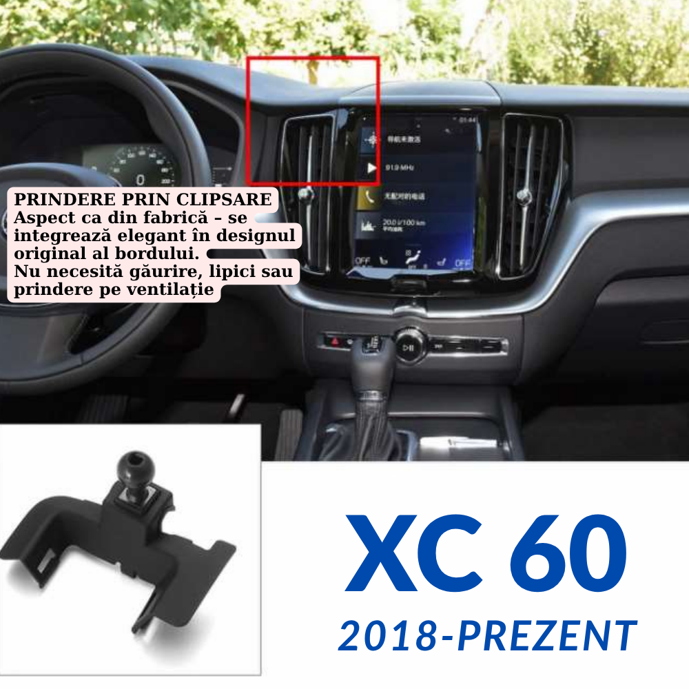 Suport telefon Smart cu prindere dedicata OEM pentru Volvo XC60 2018-PREZENT