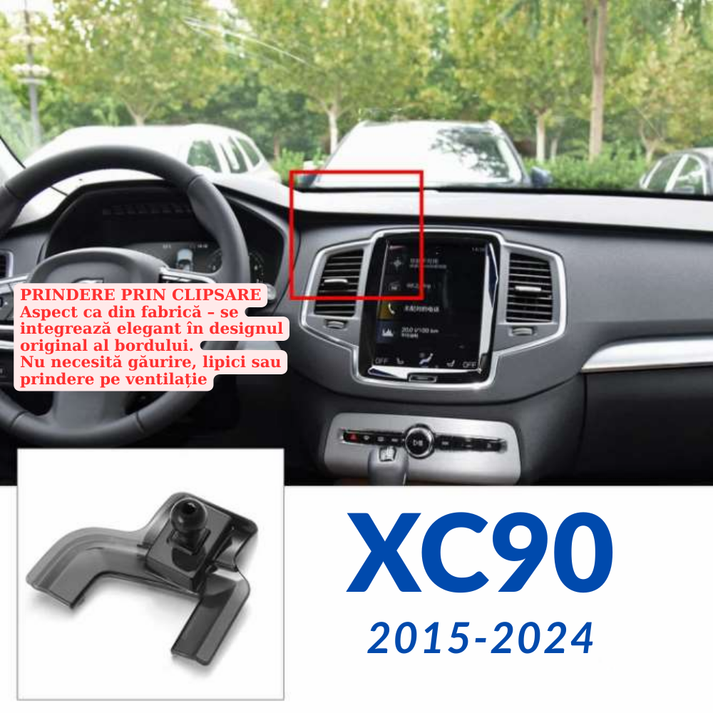 Suport telefon Smart cu prindere dedicata OEM pentru Volvo XC90 2015-2024