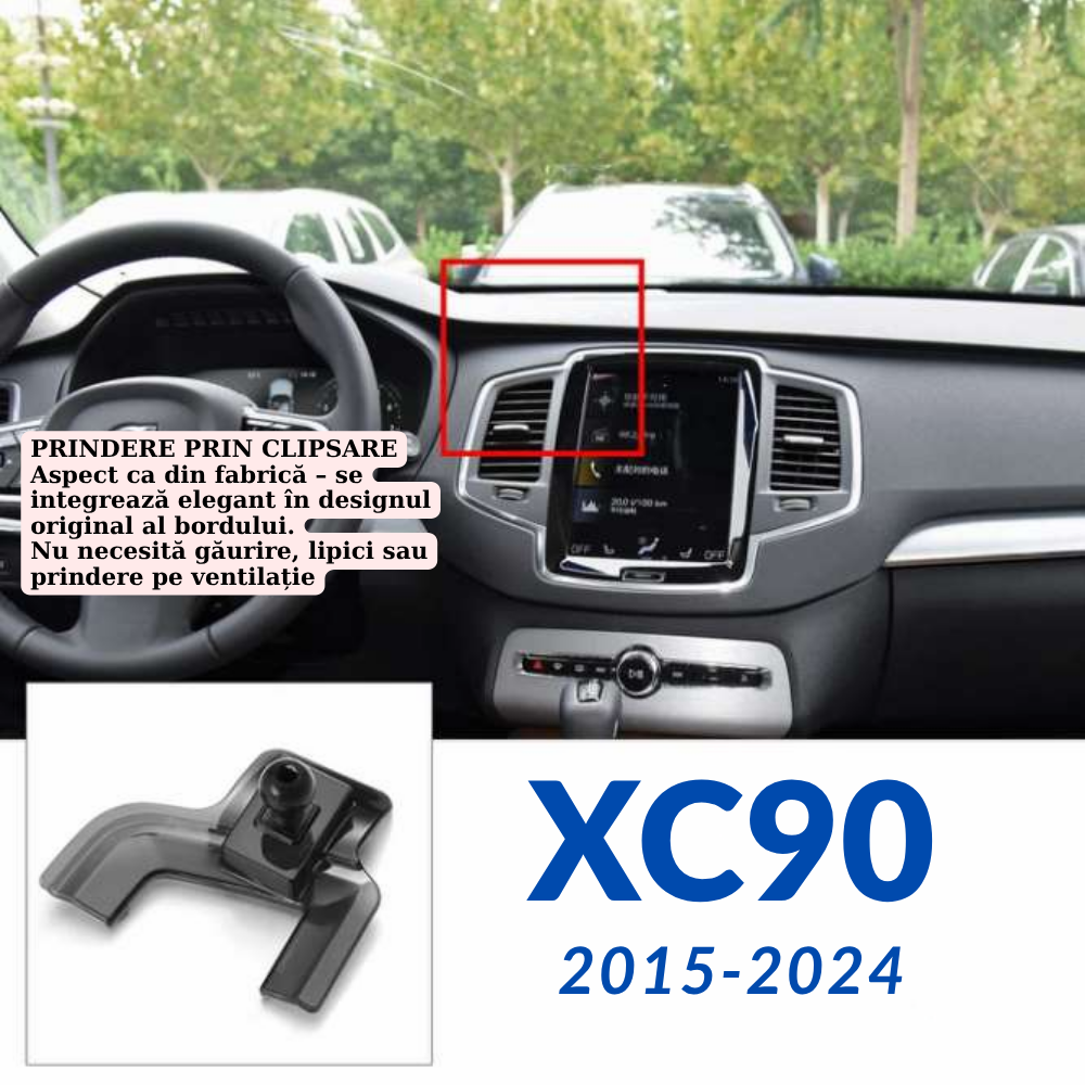Suport telefon Smart cu prindere dedicata OEM pentru Volvo XC90 2015-2024