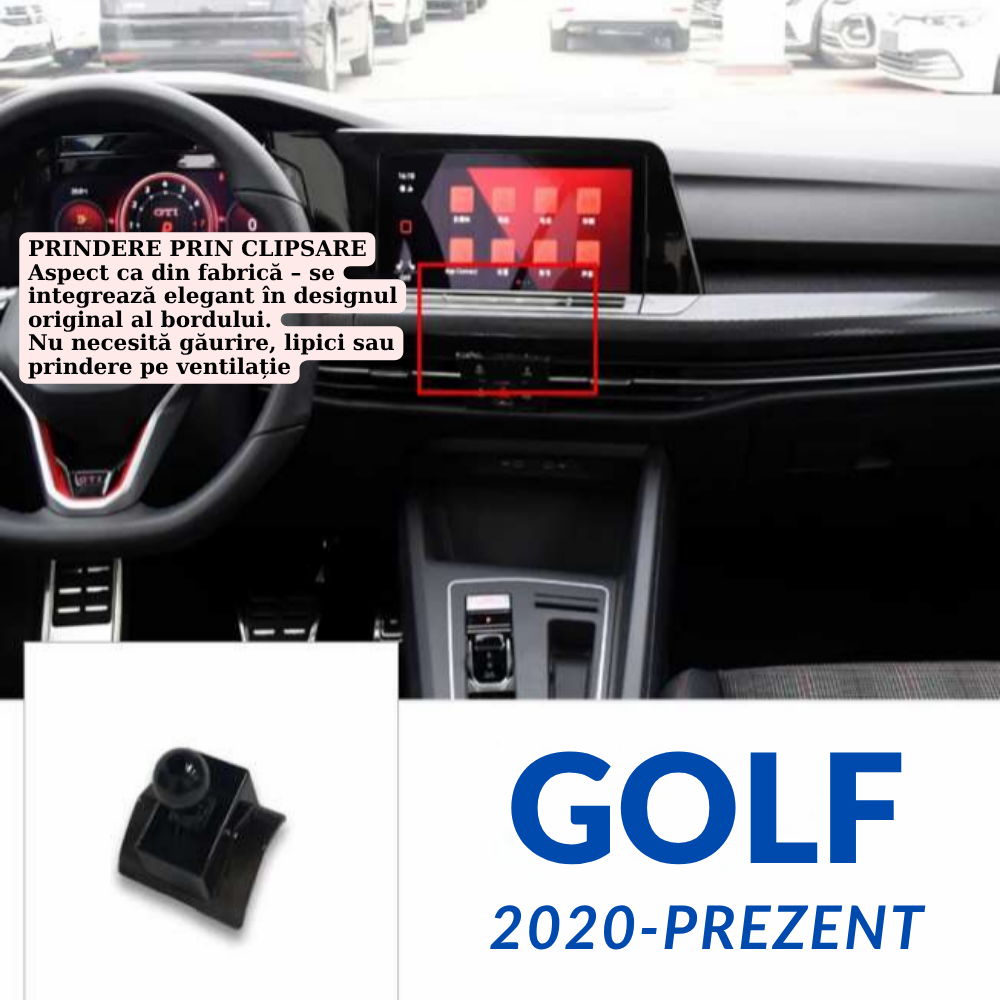 Smart phone holder with dedicated OEM grip for Volkswagen Golf 2020-PRESENT