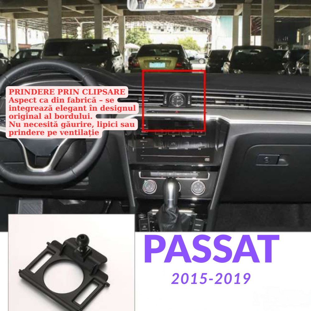 Suport telefon Smart cu prindere dedicata OEM pentru Volkswagen Passat 2015-2019