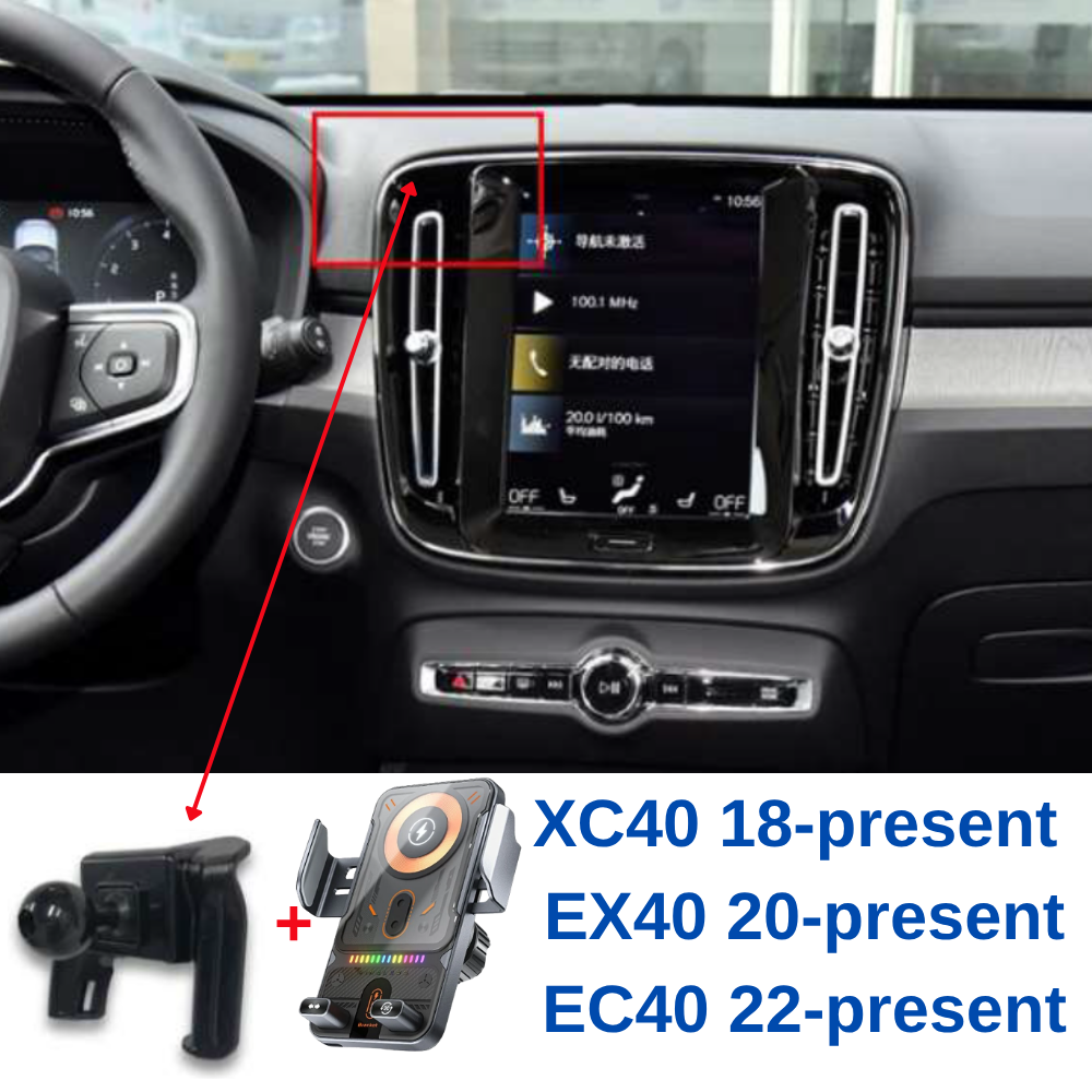 Smart phone holder with dedicated OEM grip for VOLVO XC40 2018-PRESENT EX40 2020-present EC40 2022-present